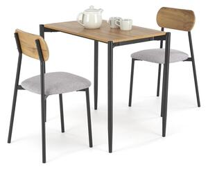 Jedálenský set NANDO 84x54 cm sivý/hnedý/čierny