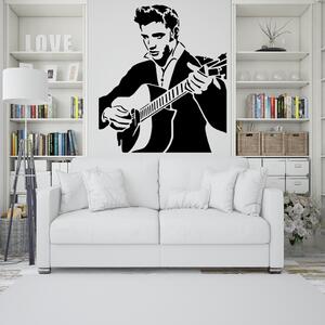 Veselá Stena Samolepka na stenu Elvis Presley Farba: čierna