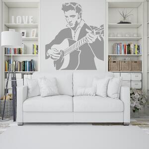 Veselá Stena Samolepka na stenu Elvis Presley Farba: čierna