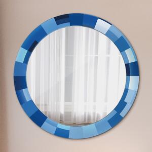Okrúhle ozdobné zrkadlo Modrý abstrakt