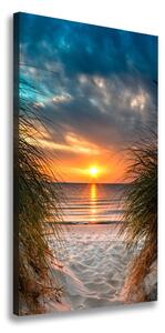 Vertikálny foto obraz na plátne Západ slnka mora