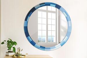 Okrúhle ozdobné zrkadlo Modrý abstrakt