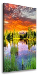 Vertikálny foto obraz na plátne Jazero v lese ocv-89317009