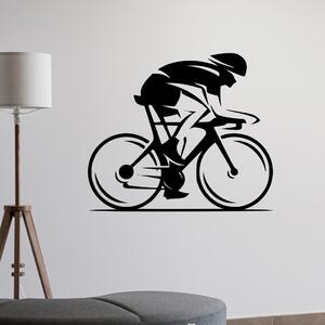 Veselá Stena Samolepka na stenu Cestný cyklista Farba: čierna