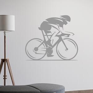 Veselá Stena Samolepka na stenu Cestný cyklista Farba: čierna