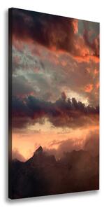 Vertikálny foto obraz na plátne Západ slnka hory