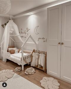 Biela domčeková posteľ Bianco z masívu borovice - 90 x 190 cm