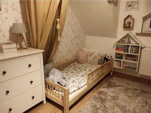 Detská posteľ so zábranou Basic 90 x 190 cm - prírodná borovica