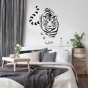Veselá Stena Samolepka na stenu Tiger indický Farba: čierna