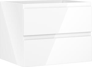 Mexen Orio, kúpeľňová skrinka 60 cm, 2 zásuvky, biela lesklá, 91A10-06047-2-BFF00