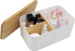 Goodhome Kozmetický organizér s bambusovými priehradkami a vekom, SENBOO 24x15x11