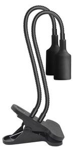 Flexibilná stolná lampa s klipom PLANTY 2xE27/30W/230V čierna
