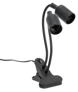 Flexibilná stolná lampa s klipom PLANTY 2xE27/30W/230V čierna