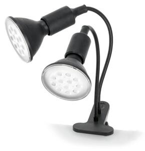 Flexibilná stolná lampa s klipom PLANTY 2xE27/30W/230V čierna