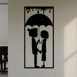 Veselá Stena Samolepka na stenu Deti v daždi Farba: čierna