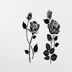 Veselá Stena Samolepka na stenu Dve ruže Farba: čierna
