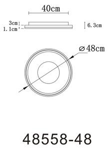 GLOBO 48558-48 EILA stropné svietidlo D480mm LED 48W 6000/2640lm 2700-6000K biela, krištáľový efekt, časovač, diaľkový ovládač