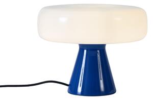 Retro stolná lampa modrá s bielou - Knob