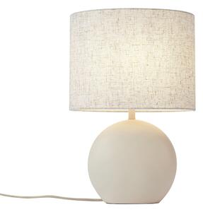 Japandi stolná lampa béžová s ľanovým tienidlom - Timo