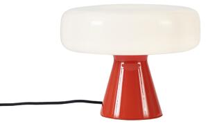 Retro stolná lampa červená s bielou - Knob