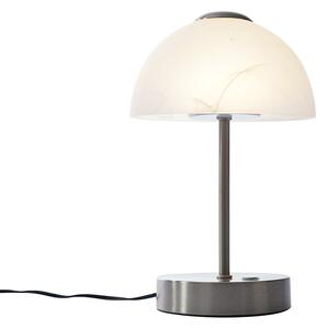 Dizajnová stolná lampa oceľová s opálovým sklom vrátane LED stmievateľná - Joya