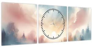 Obraz - Elegantná krajina (s hodinami) (90x30 cm)