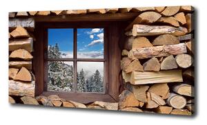Foto-obraz canvas do obývačky Zima za oknom oc-111665307