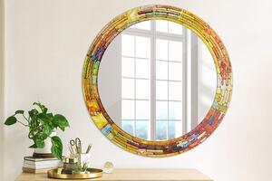 Okrúhle ozdobné zrkadlo Farebné okno z farebného skla