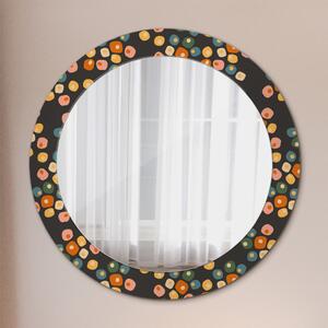 Okrúhle ozdobné zrkadlo Kvetinové bodky