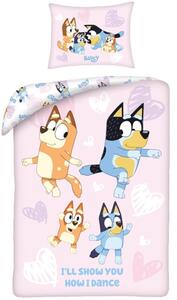 Bavlnené posteľné obliečky Bluey - motív Tanečná nálada - 100% bavlna - 70x90 cm + 140x200 cm