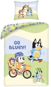 Bavlnené posteľné obliečky Bluey - motív Športový deň - 100% bavlna - 70x90 cm + 140x200 cm