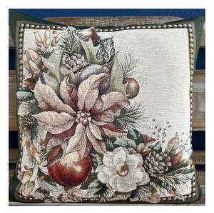 Vianočná gobelínová obliečka na vankúš 42x42 cm Chenille 4117 Farba Viacfarebná Rozmery 42x42 cm