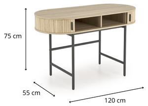 HALMAR Písací stôl B51 dub prírodný/čierny
