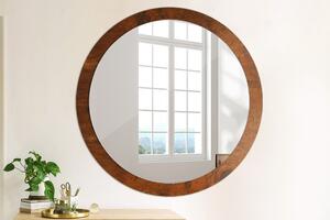Okrúhle ozdobné zrkadlo Prírodné drevo