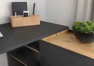 Čierno-hnedý rohový písací stôl Germania Austin