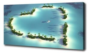 Foto obraz na plátne Ostrov tvar srdca oc-14973278