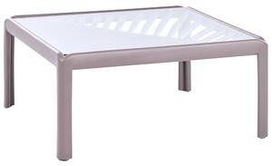 Záhradný konferenčný stolík sivobéžový syntetický materiál 69 x 69 cm moderný štýl exteriér záhrada