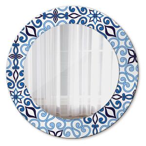 Zrkadlomat.sk Modrý arabský vzor Modrý arabský vzor Okrúhle dekoračné zrkadlo lsdo-00215