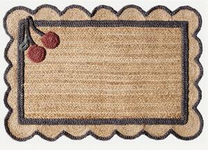 Diamond Carpets India , Ručne viazaná rohožka Berry SM-16 Natural Black, 50x80, béžová, chodba / predsieň
