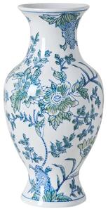 Váza na kvety biela a modrá z porcelánu dekoratívny doplnok starožitný vintage dizajn