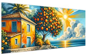Obraz - Dom s pomarančmi I. (120x50 cm)