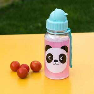 Modrá detská fľaša so slamkou Rex London Miko The Panda, 500 ml