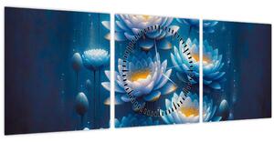 Obraz - Lekná pod hladinou (s hodinami) (90x30 cm)