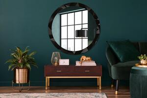 Okrúhle dekoračné zrkadlo s motívom Abstraktný čierny