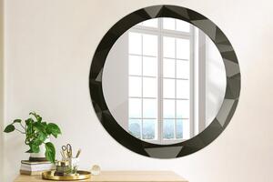 Okrúhle dekoračné zrkadlo s motívom Abstraktný čierny