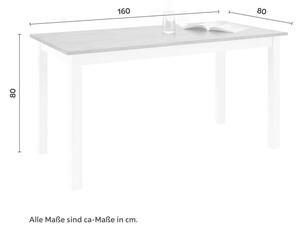 Jedálenský Stôl Alessandra 160x80 Cm