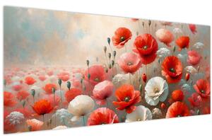 Obraz - Maľba vlčích makov (120x50 cm)