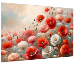 Obraz - Maľba vlčích makov (90x60 cm)