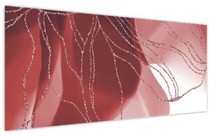 Obraz - Červená abstraktná kvetina N⁰1 (120x50 cm)