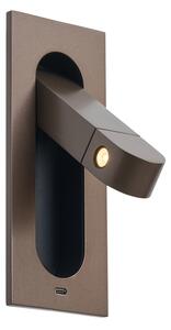 Moderné nástenné svietidlo tmavý bronz vrátane LED a portu USB-C - Hilton